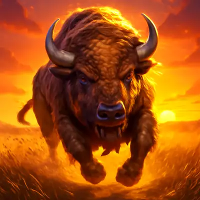 Big Wild Buffalo 2 van Belatra laat een stormende bizon zien in de avondzon.