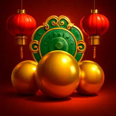 Gouden bingoballen en rode lampionnen in 88 Bingo 88 van Belatra.
