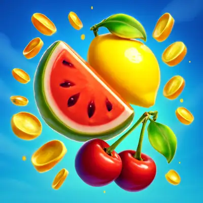 Cash and Fruits Hold and Win van 1spin4win toont watermeloen, citroen en munten.