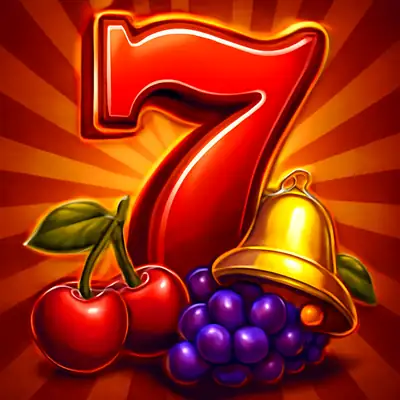 Retro Mega Fruits van 1spin4win toont een rode seven met kersen en een bel.